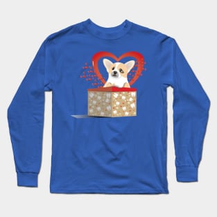 Puppy Corgi Valentine Long Sleeve T-Shirt